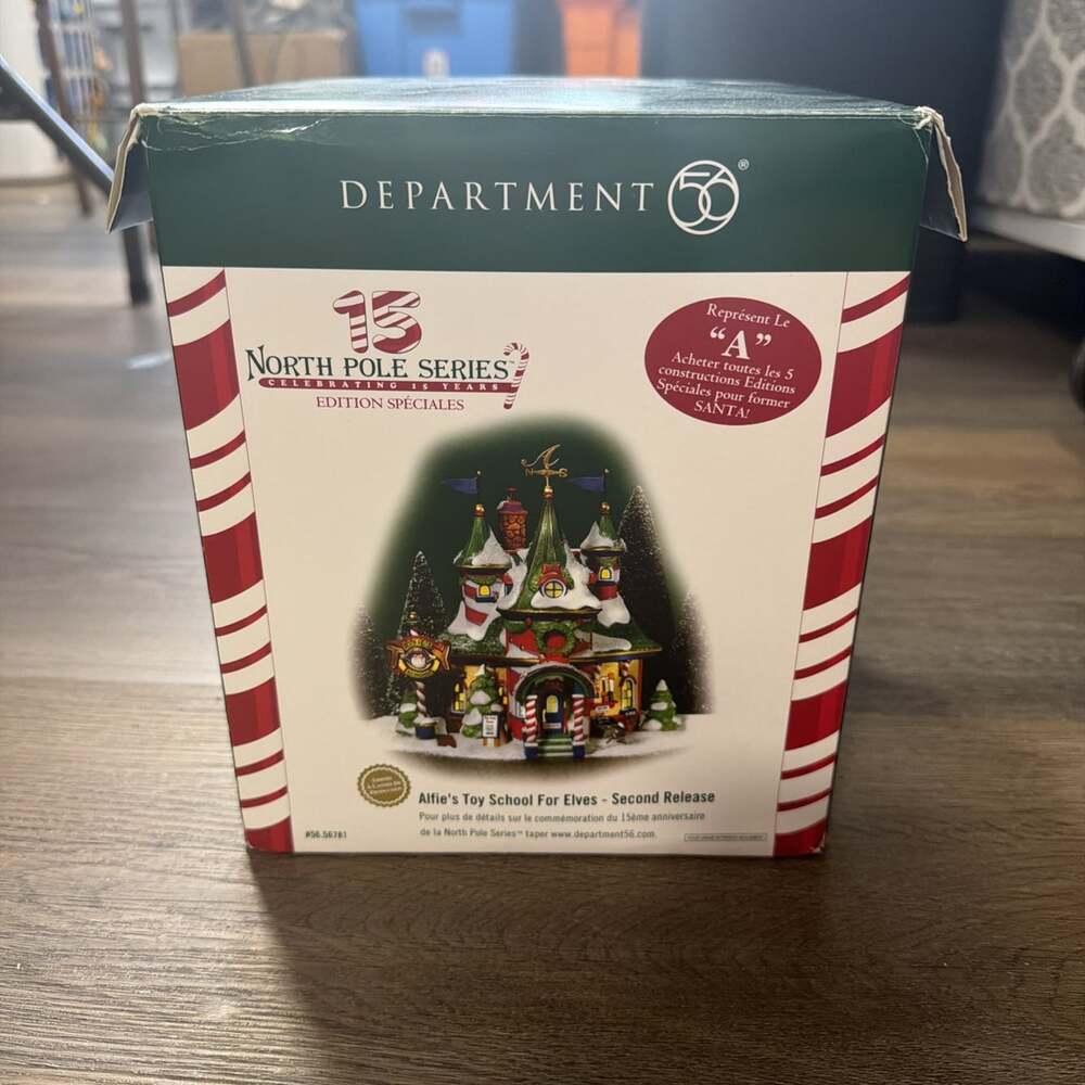 Dept 56 North Pole Series ALFIE'S TOY SCHOOL FOR ELVES Special Edition "A" 56894